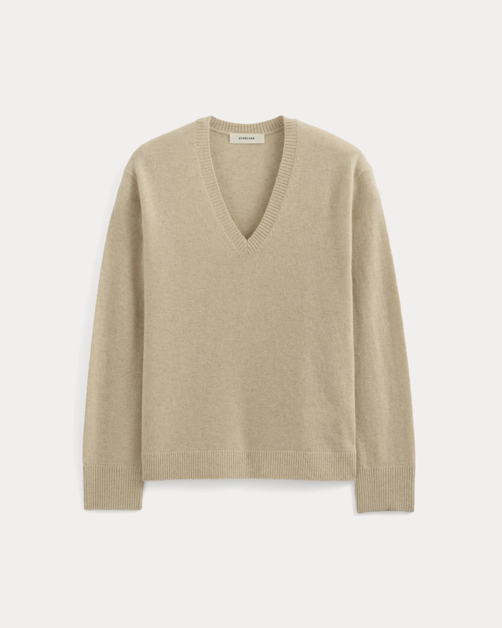 Alternative view of The Classic V In Cashmere | Heather Light Camel