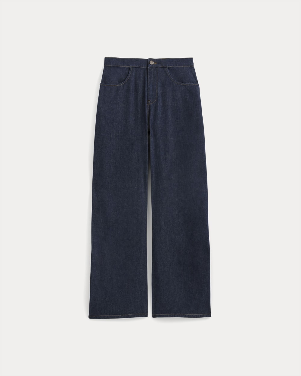 Alternative view of Everlane X Elena Bonvicini Crescent Barrel Jean | Deep Bay Indigo