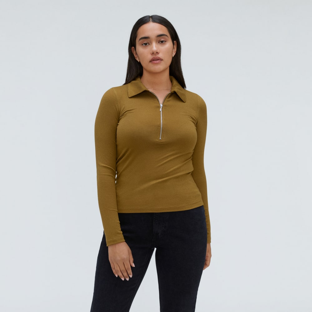 Alternative view of The Super-Soft Zip Polo | Tapenade