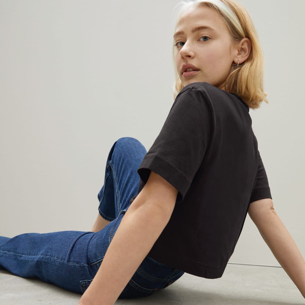 The Organic Cotton Cropped Tee | Black - Image 4