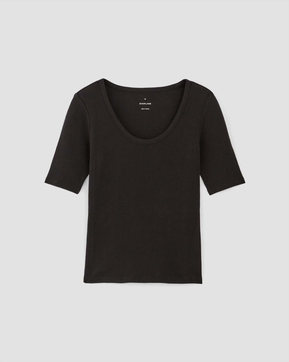 Alternative view of The Vintage Rib Scoop-Neck Top | Black