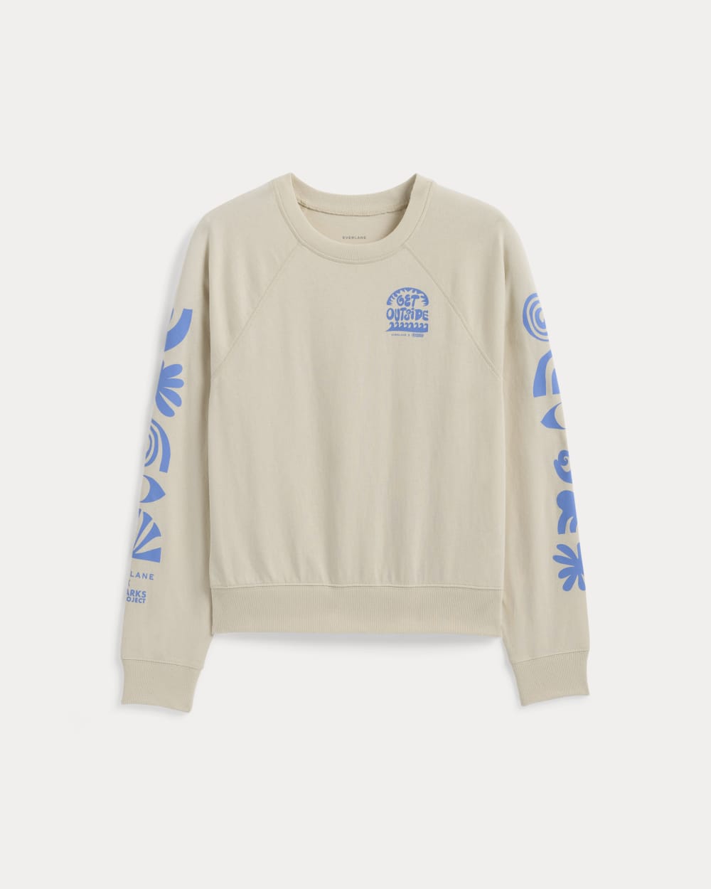 Alternative view of The Everlane X Parks Project Off-Duty Long-Sleeve Tee | Natural / Granada Sky Blue