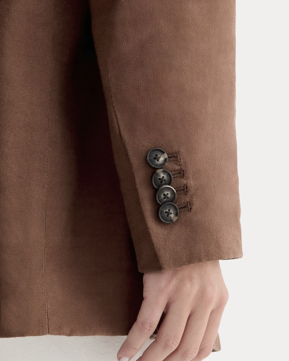 The Oversized Blazer In Stretch Linen | Cedarwood - Image 4