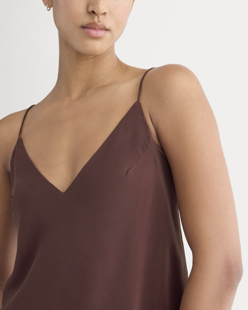 The Tie Back Cami In Washable Silk | Deep Plum - Image 4