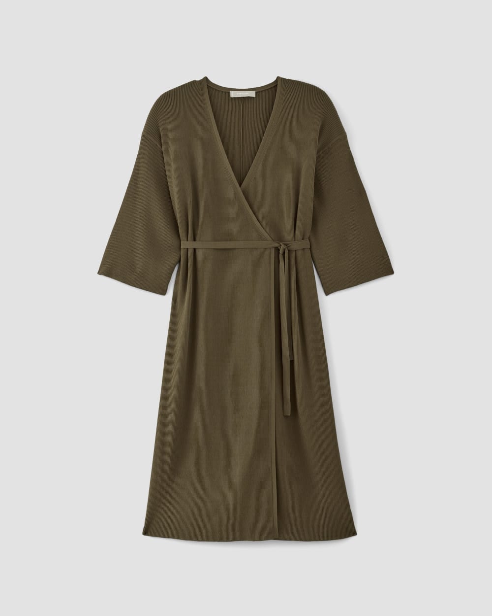 Alternative view of The Ribbed Wrap Midi Dress | Beech