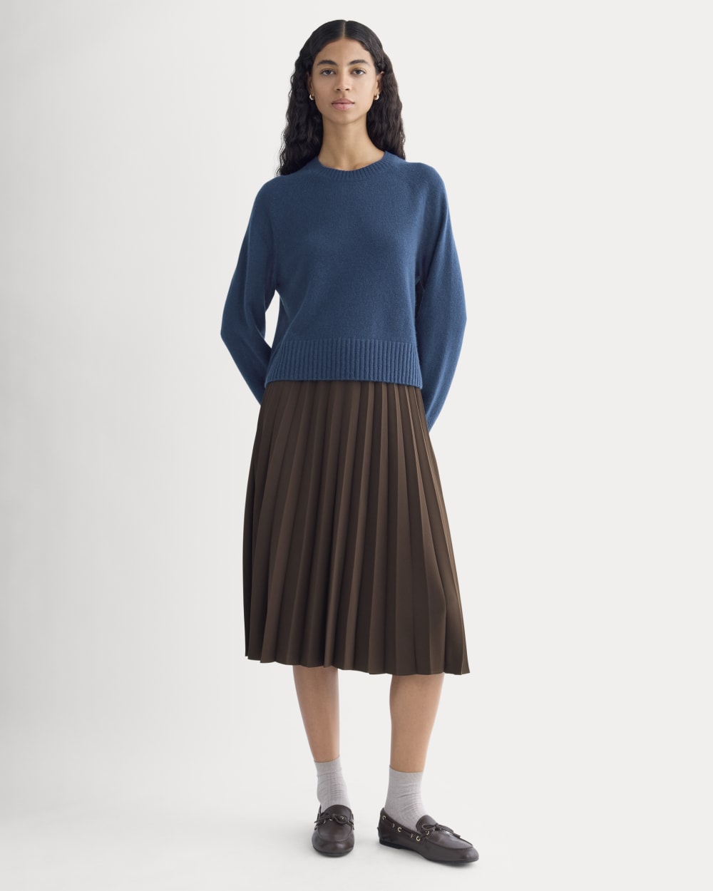 The Boxy Crew In Cashmere | Deep Lazuli Blue