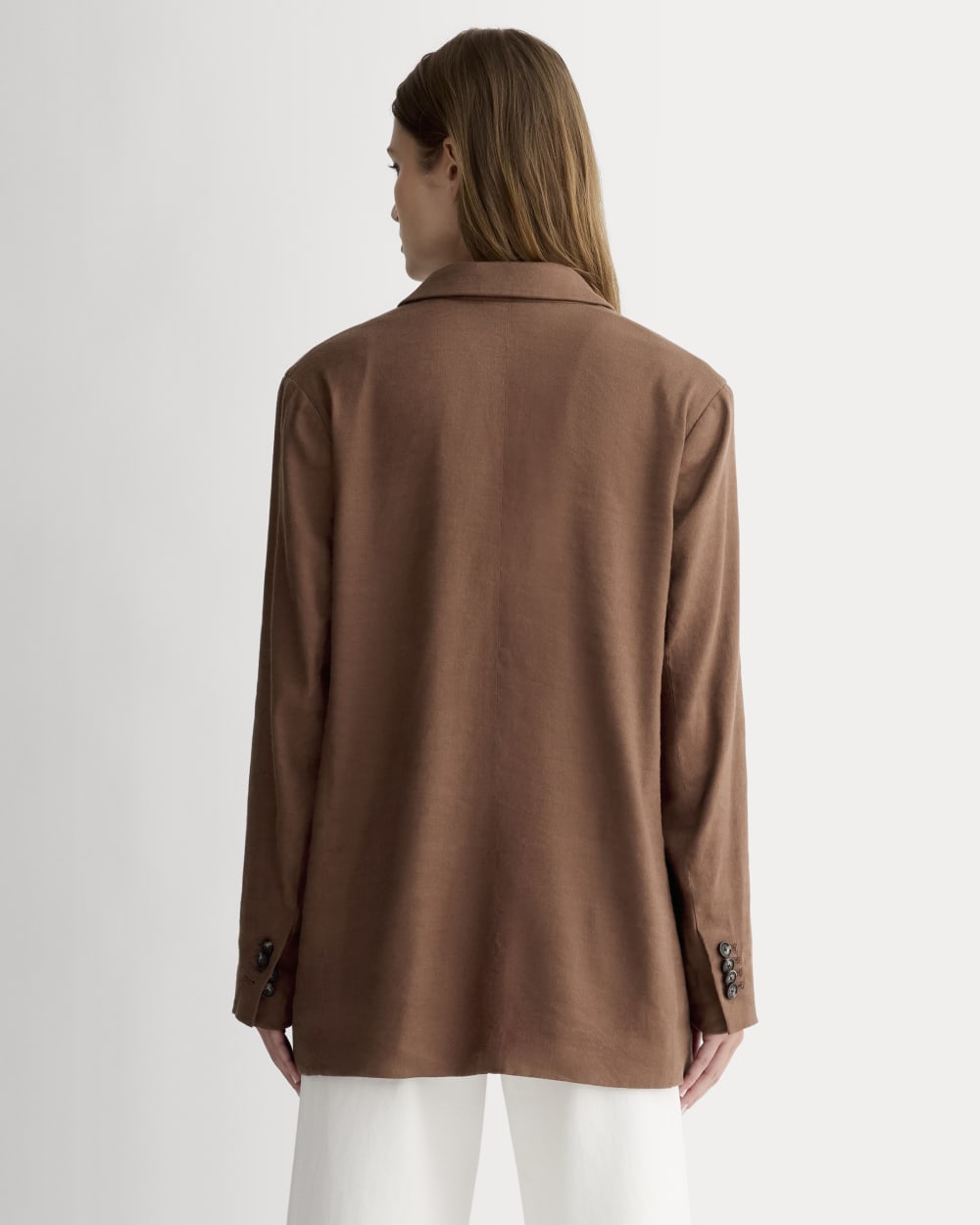 The Oversized Blazer In Stretch Linen | Cedarwood - Image 5