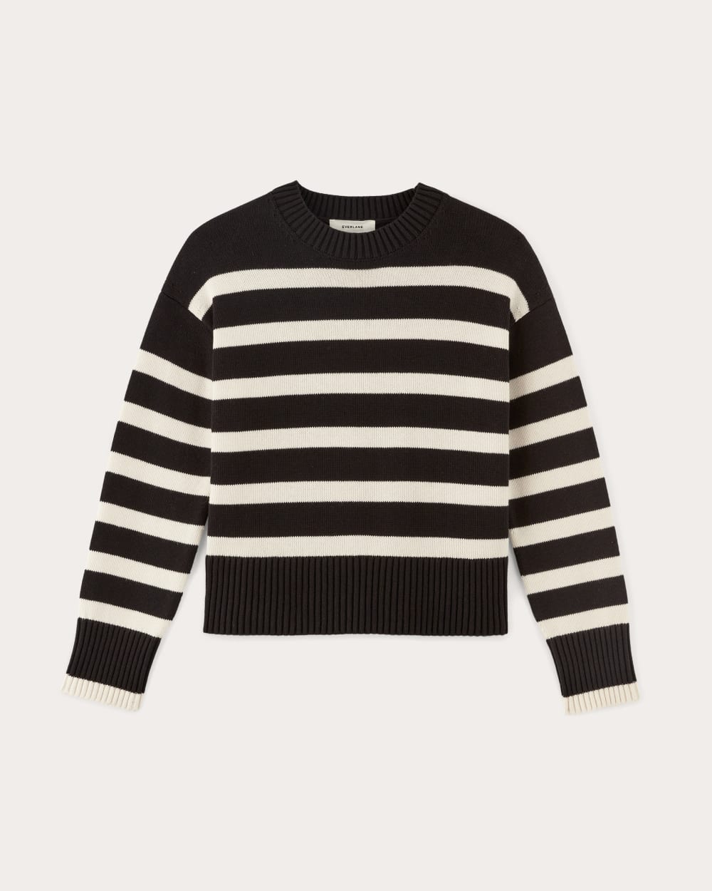 Alternative view of The Boxy Sweater In Everyday Cotton | Black / Canvas