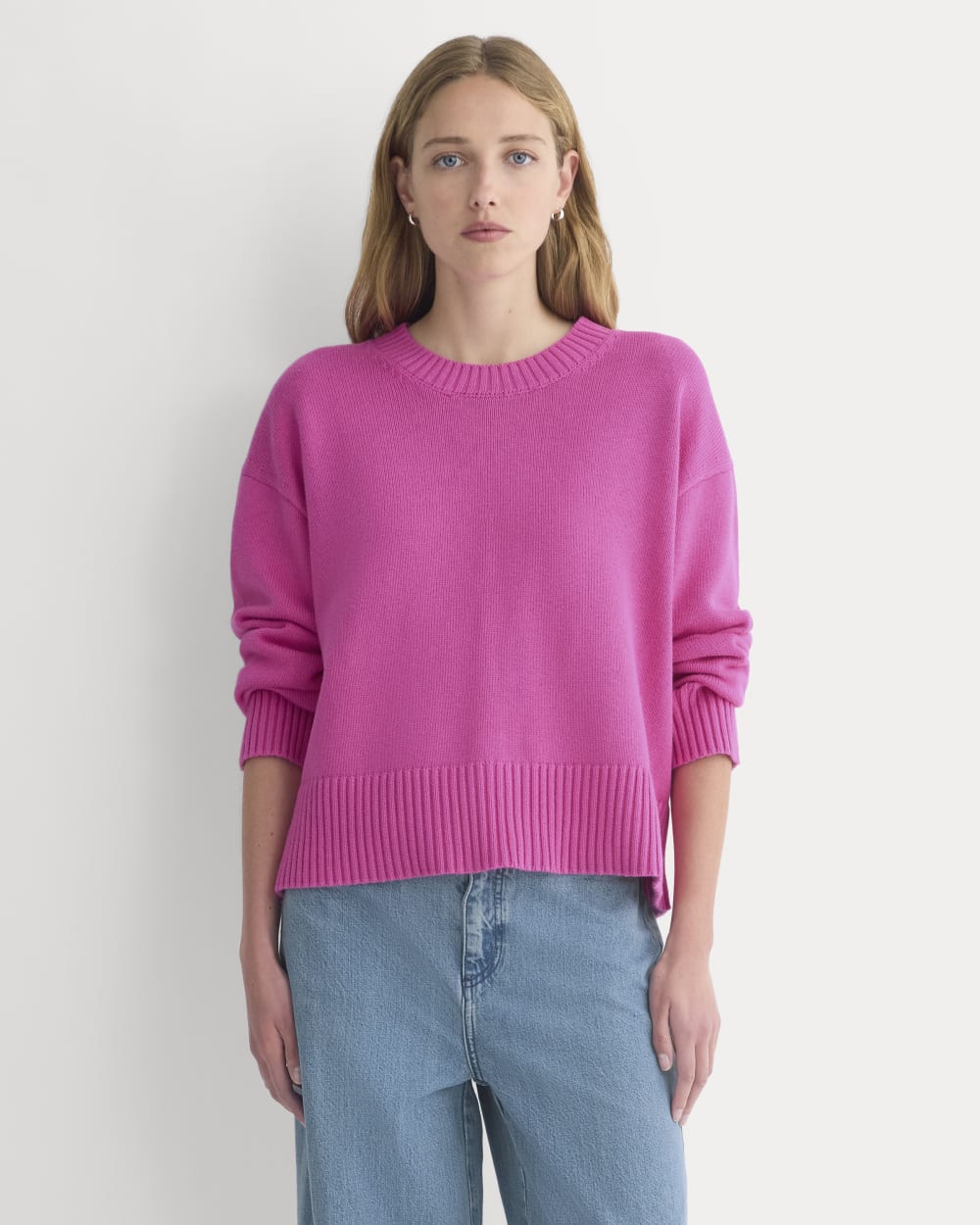 The Boxy Sweater In Everyday Cotton | Rose Violet
