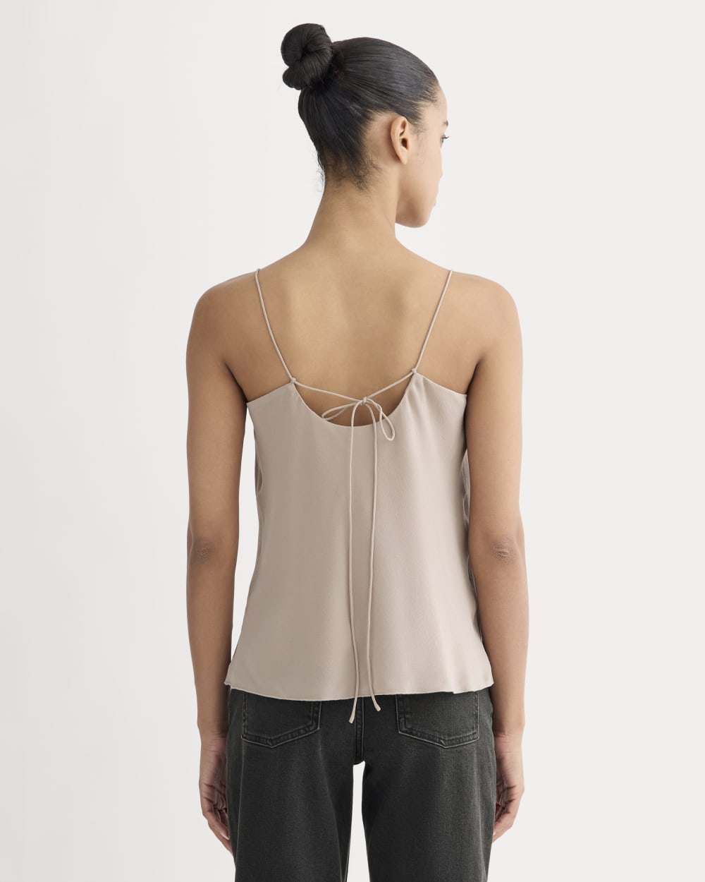 The Tie Back Cami In Washable Silk | Burnt Sugar - Image 5