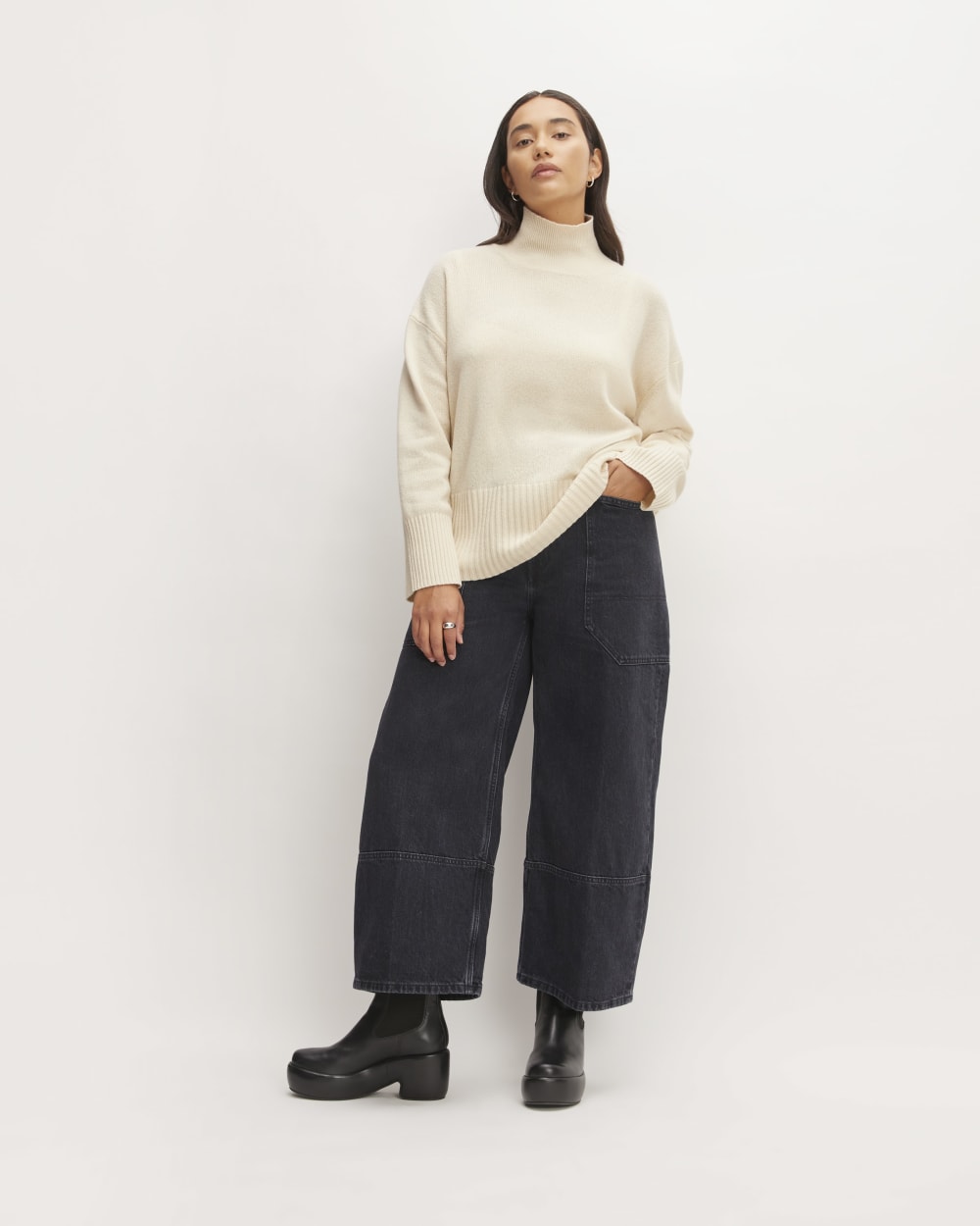 The Cashmere Oversized Turtleneck | Bone - Image 3