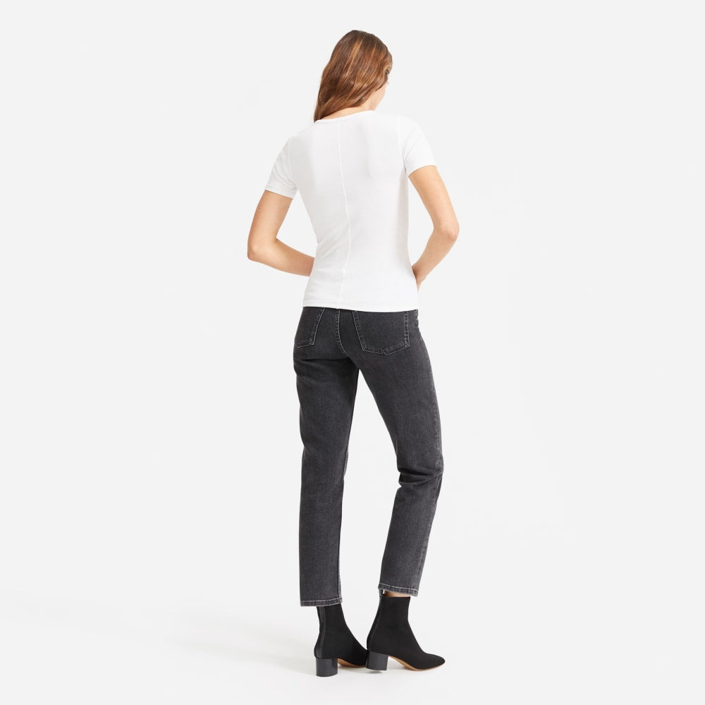 The Pima Micro-Rib Crew Tee | White - Image 4