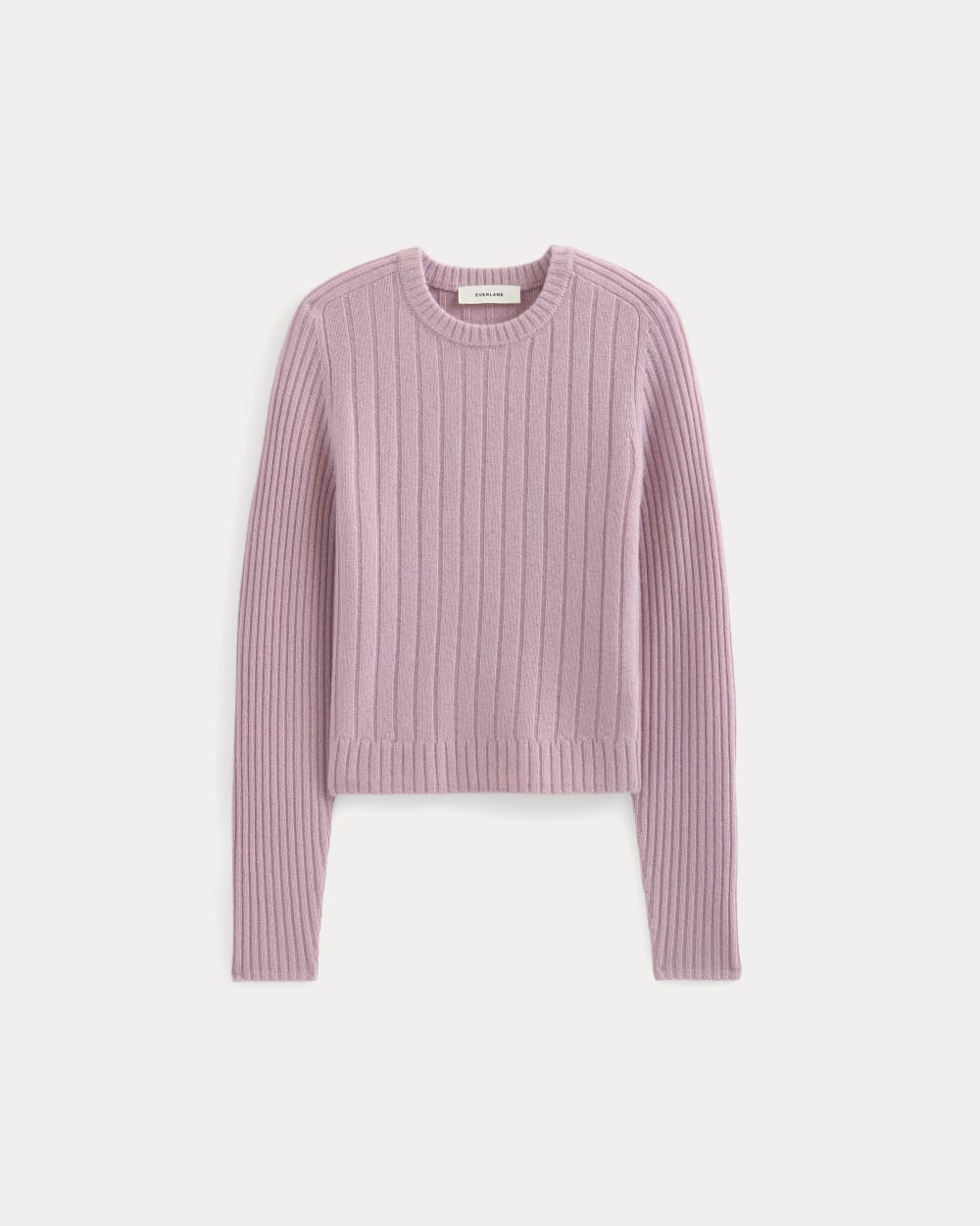 Alternative view of Mix Ribbed Crew In Cashmere | Lilac Crush